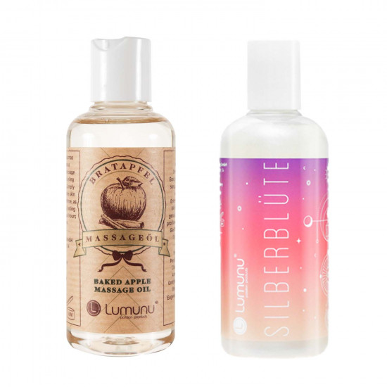 Lumunu Deluxe MassageÃ¶l mit Bratapfel Duft (100 ml) & KÃ¶rperÃ¶l SilberblÃ¼te (250ml)