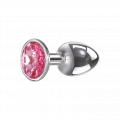 Small Pink Gem Anal Plug, 7 cm