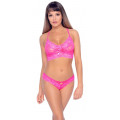 Spitzen Soft-BH und Slip pink (S/M)