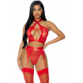 Mesh-Dessous-Set rot (M)