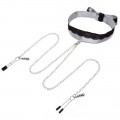 Fifty Shades of Grey - Play nice satin & lace collar & nipple clamps