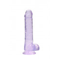 Jelly Dildo mit Hoden in lila (19 cm)