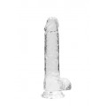 Realistischer Dildo mit Hoden - transparent