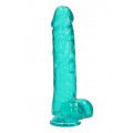 Jelly Dildo mit Hoden in türkis (25 cm)