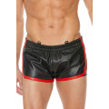 Shorts aus Leder schwarz/rot (S/M)