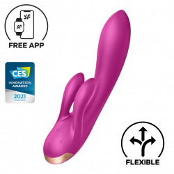 Satisfyer 'DOUBLE FLEX CONNECT APP', Rabbit Vibrator, lila, 20cm