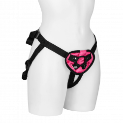 Pink Velvet Strap-On Harness