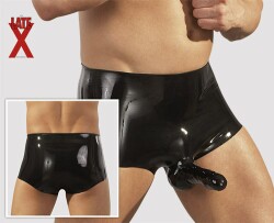 Herren Latex Pants Black Cock S/M