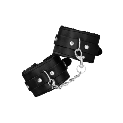 Plush Bonded Leather Wrist Cuffs