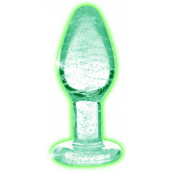 Glow-In-The-Dark Glas Analplug - Klein