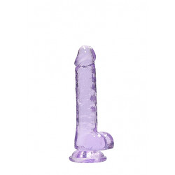 Jelly Dildo mit Hoden in lila (17 cm)