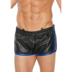 Shorts aus Leder schwarz/blau (L/XL)